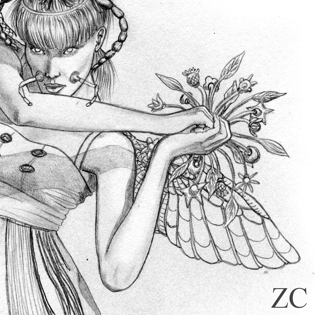 Hybride, Esprit de la forêt, détail par Zandrine C